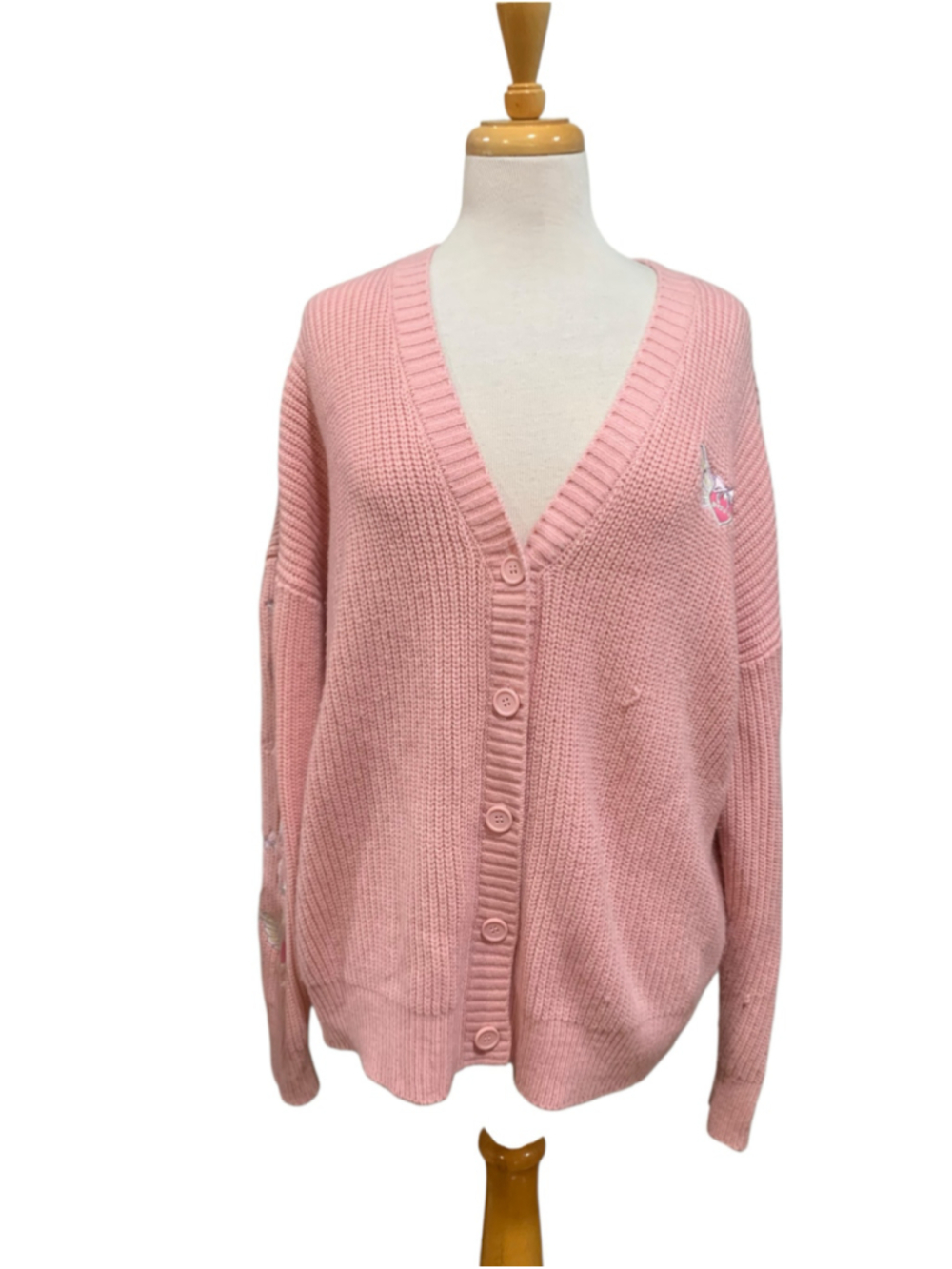 Women's Hot Topic Pink Kawaii Wings oversized Cardigan Sweater, Size M
